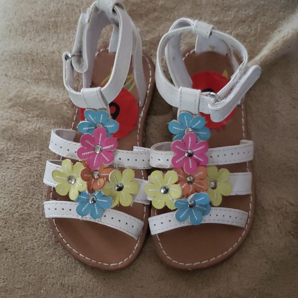 Toddler Girls White Sandals Size 6